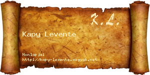 Kapy Levente névjegykártya